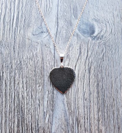 Large hammered heart pendant